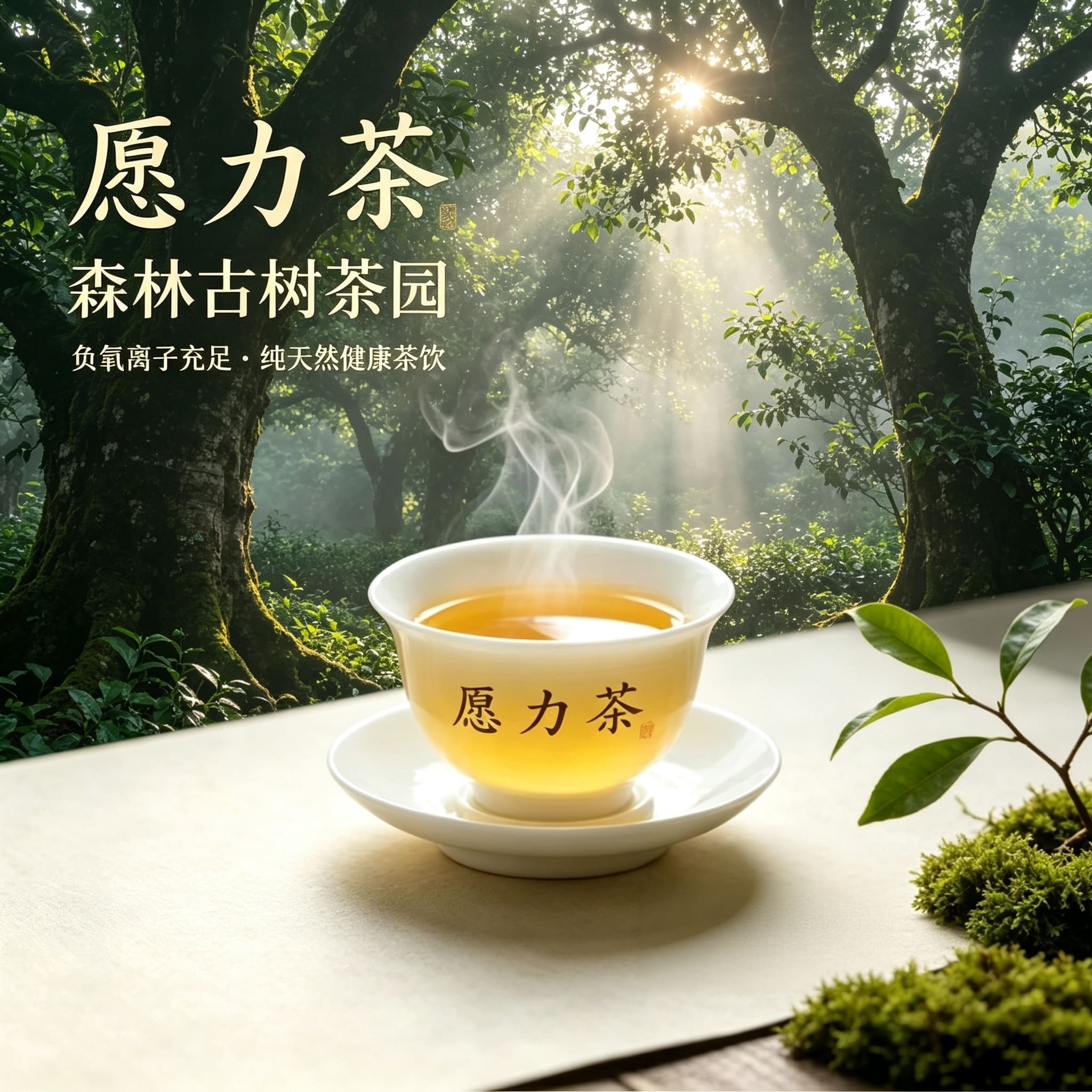 森林古树茶园，负氧离子充足，愿力茶天然健康茶饮